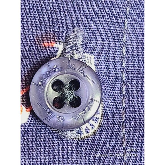 NICOLE MILLER STUDIO BICYCLE ALL OVER BUTTON UP DRESS SHIRT Blue Mens L - Picture 3 of 11